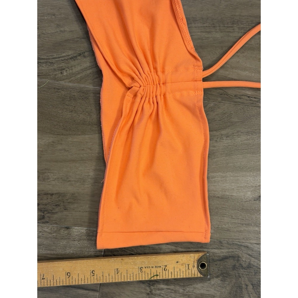 Lives The Process Women's Orange Astra Bandeau Top, US Large Made In USA - Picture 3 of 7